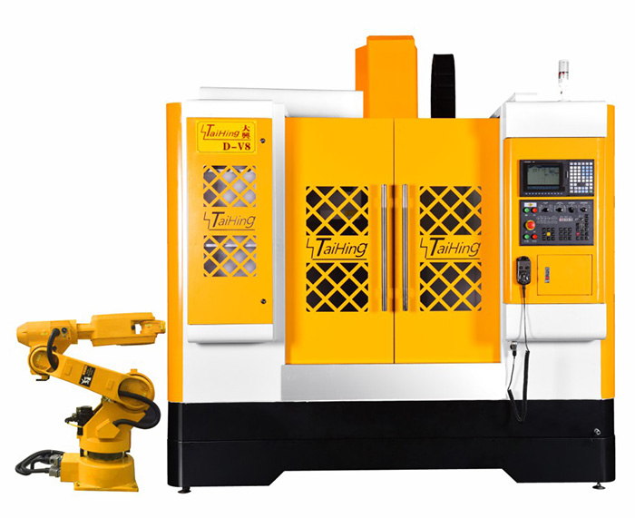 线轨机D-V8（三菱系统）—CNC850三轴线轨机(高速高精密零件立式加工中心机） （带油雾得理器） 主轴转速达18000转 ，带机械手